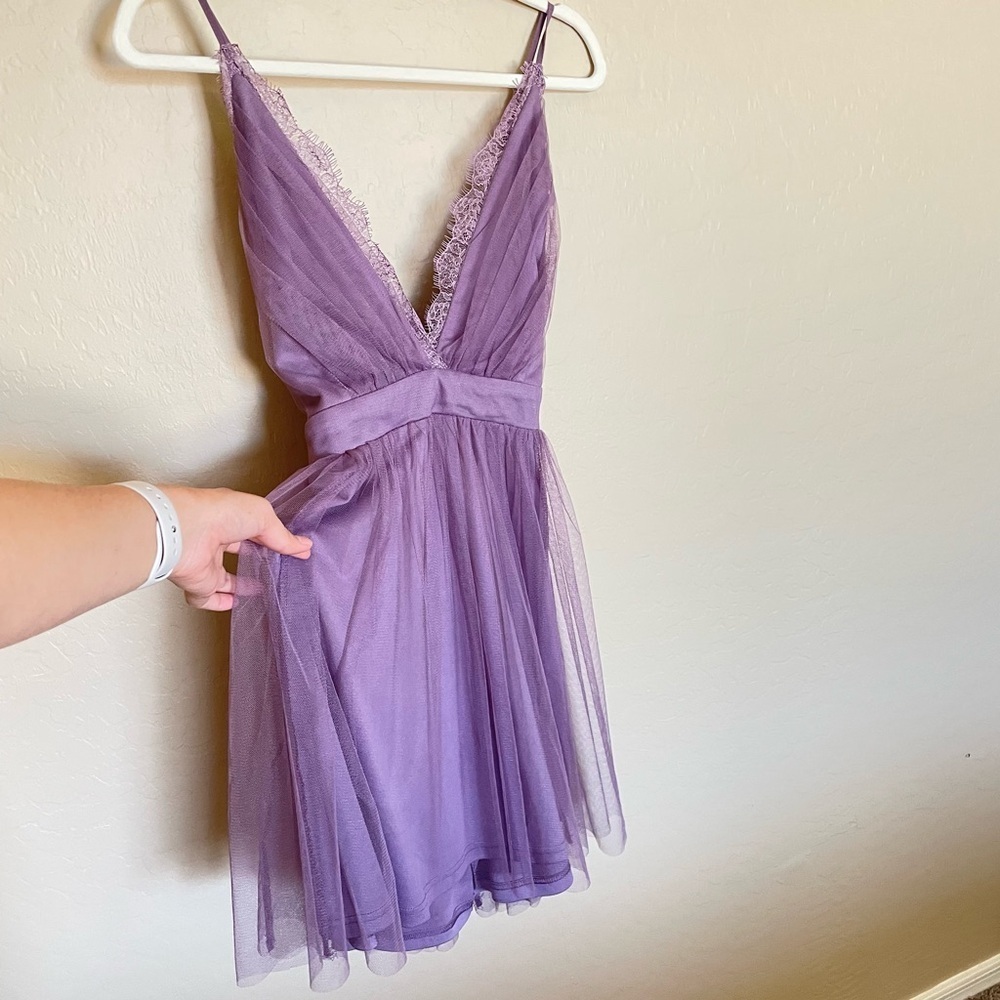 Windsor Purple Tulle Babydoll dress - Picture 7 of 12